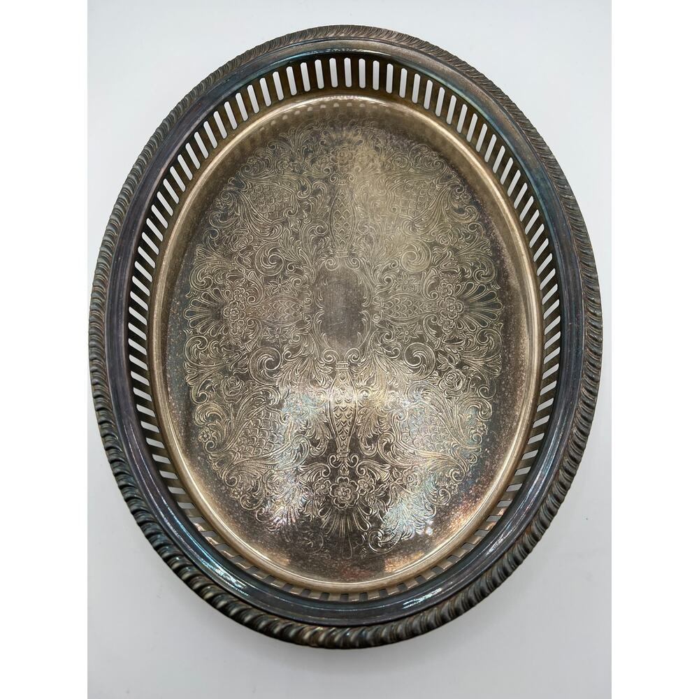 Baldwin Silver Plate Large Oval‎ Serving Tray